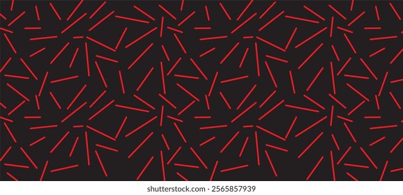 Seamless background. Red and Black background, random abstract Line, strip, stripes pattern