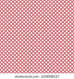 Seamless background with red cross stitch on white. Geometric pattern. Wrapping