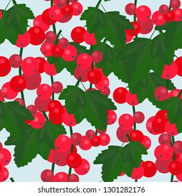 Seamless background with red currants.