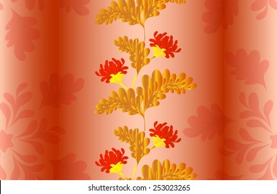 Seamless background with red flowers. EPS10 vector illustration.