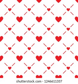 Seamless background with red hearts