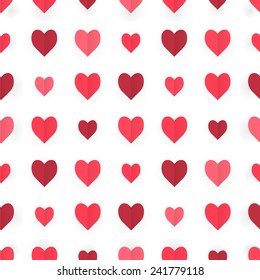 Seamless background with red hearts