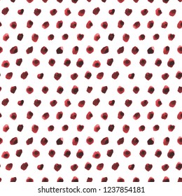 Seamless background with red ink dots texture.
