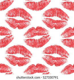 Labios rojos del fondo inconsútil en el fondo blanco