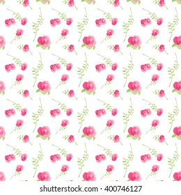 Seamless background with red poppies on white background. Floral ornament with wildflowers. Background for your design and decor.