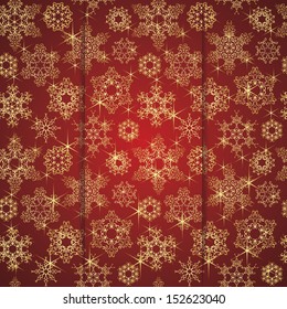 Seamless background in red with snowflakes. Winter design. Can be used as Christmas card      