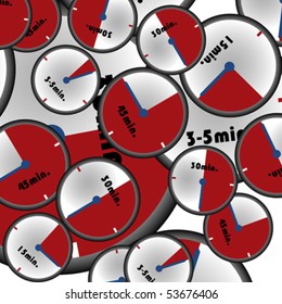 Seamless background with red timers