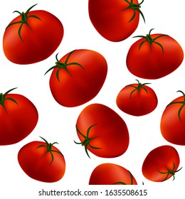 
Seamless background of red tomatoes. Vector illustration of tomatoes. Natural background for textiles, wrapping paper and others and designs.