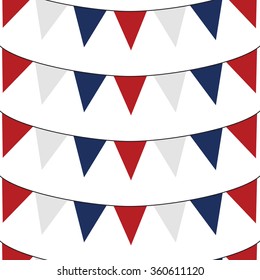Seamless Background of Red, White and Blue Bunting