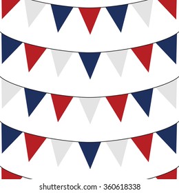 Seamless Background Of Red, White And Blue Bunting
