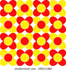 Seamless Background - red and yellow Flower 
