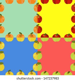 Seamless background of red, yellow, green apples