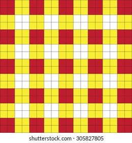 Seamless background of red and yellow square pattern, vector 