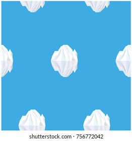 Seamless background reflected in the blue water white icebergs stock vector illustration