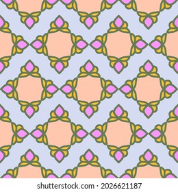 Seamless background regular coloured decorative lily 