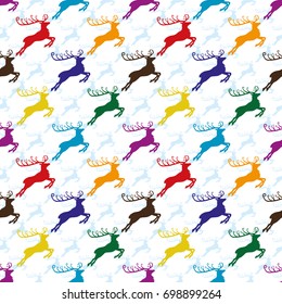 Seamless background with reindeer.