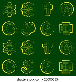 Seamless background with religious symbols