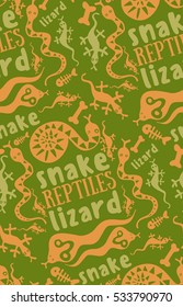 seamless background with reptiles