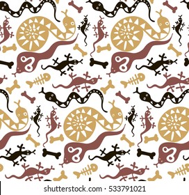 seamless background with reptiles