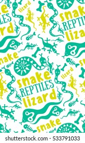 seamless background with reptiles