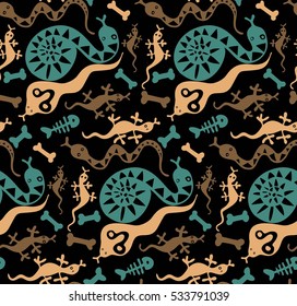 seamless background with reptiles