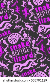 seamless background with reptiles