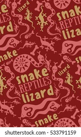 seamless background with reptiles