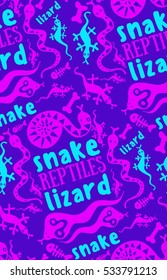 seamless background with reptiles