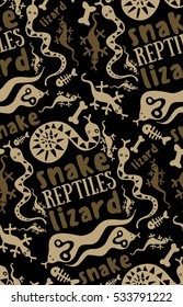 seamless background with reptiles