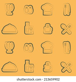 seamless background with restaurant symbols