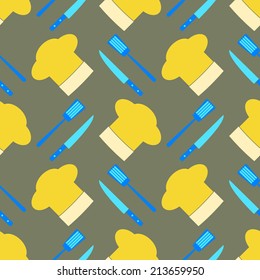 seamless background with restaurant symbols