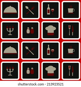 seamless background with restaurant symbols 