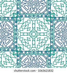 Seamless background.  Retro color background for fabric or paper. Abstract geometrical ethnic ornament with northern motifs. Vector texture.