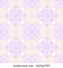 Seamless background.  Retro color background for paper or cover. Abstract geometrical ethnic ornament with northern motifs. Vector texture.