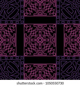 Seamless background.  Retro color pattern for paper or cover. Abstract geometrical ethnic ornament with northern motifs. Vector texture.