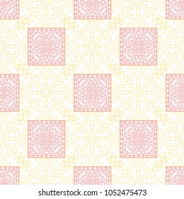 Seamless background.  Retro color pattern for wallpaper or cloth design. Abstract geometrical ethnic ornament with northern motifs. Vector texture.
