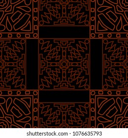 Seamless background.  Retro color pattern for fabric or paper. Abstract geometrical ethnic ornament with northern motifs. Vector texture.
