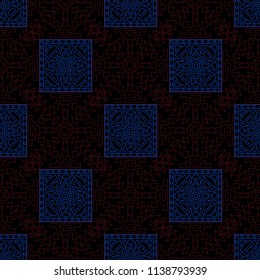 Seamless background.  Retro color pattern for fabric or paper. Abstract geometrical ethnic ornament with northern motifs. Vector texture.
