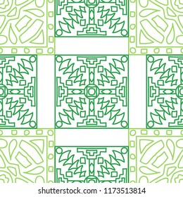 Seamless background.  Retro color pattern for paper or cover. Abstract geometrical ethnic ornament with northern motifs. Vector texture.