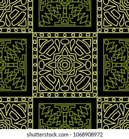 Seamless background.  Retro color vector pattern for paper or cover. Abstract geometrical ethnic ornament with northern motifs. Vector texture.