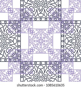 Seamless background.  Retro color vector pattern for wallpaper or cloth design. Abstract geometrical ethnic ornament with northern motifs. Vector texture.