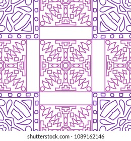 Seamless background.  Retro color vector pattern for wallpaper or cloth design. Abstract geometrical ethnic ornament with northern motifs. Vector texture.