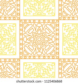 Seamless background.  Retro color vector pattern for wallpaper or cloth design. Abstract geometrical ethnic ornament with northern motifs. Vector texture.
