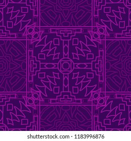 Seamless background.  Retro color vector pattern for wallpaper or cloth design. Abstract geometrical ethnic ornament with northern motifs. Vector texture.