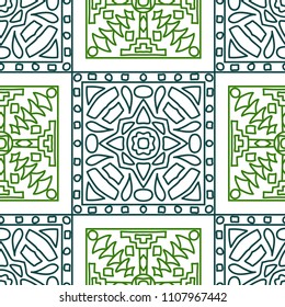 Seamless background.  Retro color background for wallpaper or cloth design. Abstract geometrical ethnic ornament with northern motifs. Vector texture.