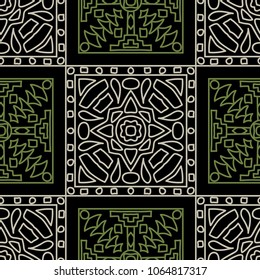 Seamless background.  Retro colorful vector background for fabric or paper. Abstract geometrical ethnic ornament with northern motifs. Vector texture.