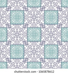 Seamless background.  Retro colorful vector background for wallpaper or cloth design. Abstract geometrical ethnic ornament with northern motifs. Vector texture.