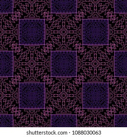 Seamless background.  Retro colorful vector background for wallpaper or cloth design. Abstract geometrical ethnic ornament with northern motifs. Vector texture.