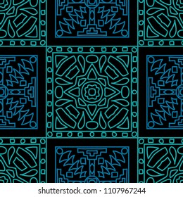 Seamless background.  Retro colorful vector background for wallpaper or cloth design. Abstract geometrical ethnic ornament with northern motifs. Vector texture.