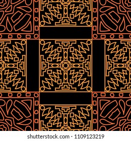 Seamless background.  Retro colorful vector background for wallpaper or cloth design. Abstract geometrical ethnic ornament with northern motifs. Vector texture.